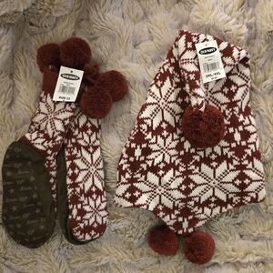 Children's 3 Pom Pom Hat, Sweater Booties Set